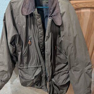 Timberland Vintage Contrast Leather Collar Hunting Jacket in Green Size XL